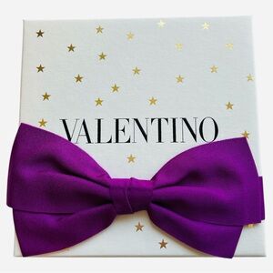Valentino Box Only-Empty Valentino parfum box with purple bow - gold start print
